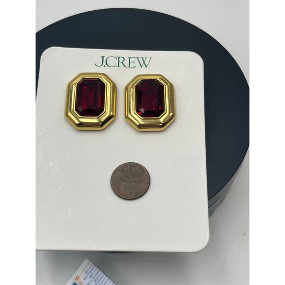 J. Crew Red Faceted Crystal Stone Gold Stud Jewel box Earrings
NWT NEW - Picture 9 of 9